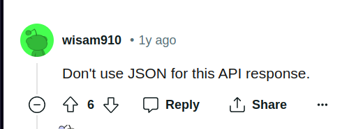 don't use json, quit you job instead